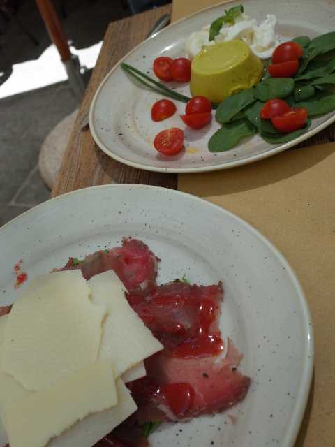 plates of summer salads in florence