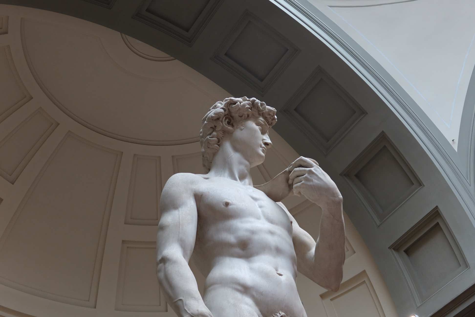 Horizontal view of David Statue in Accademia