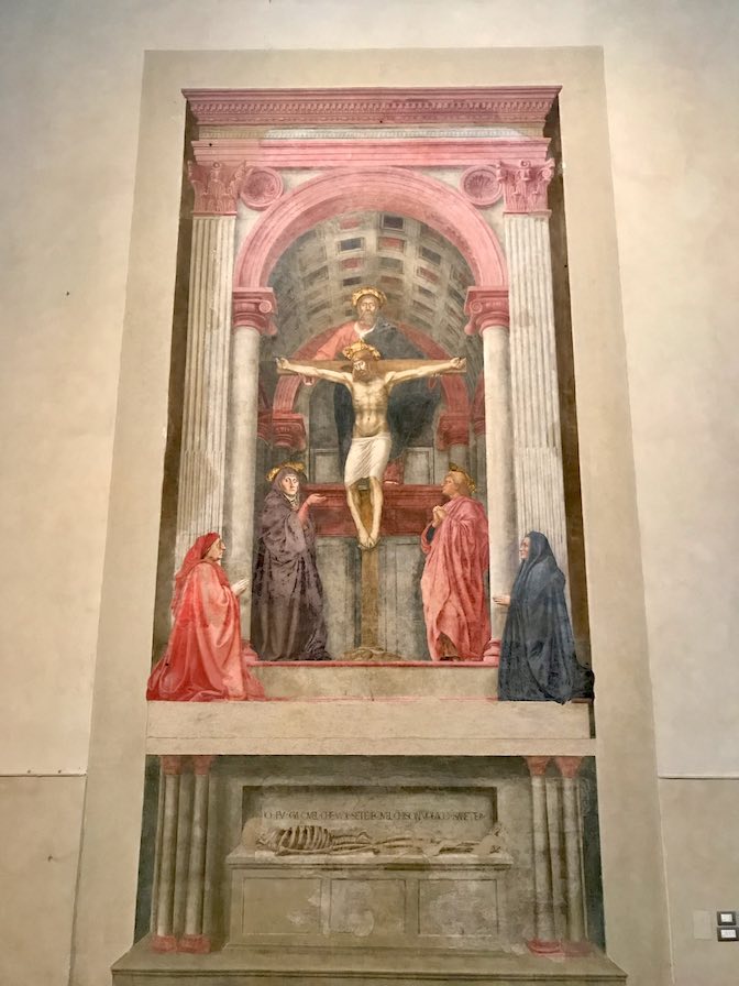 Fresco Holy Trinity by Masaccio in santa maria novella