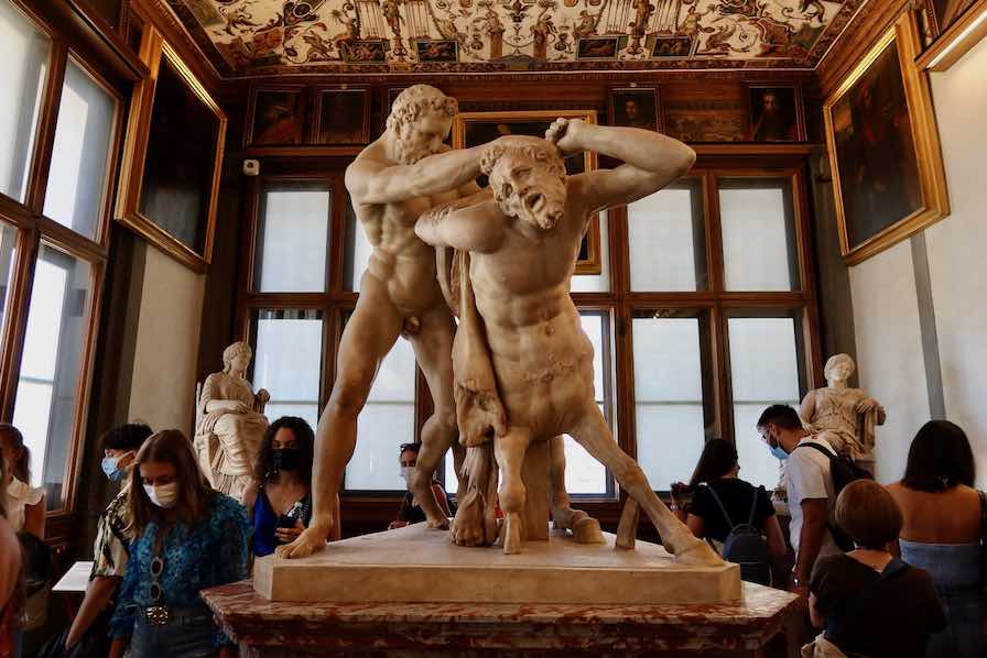 Sculpture of Hercules and Centaur Nessus in the Uffizi Gallery