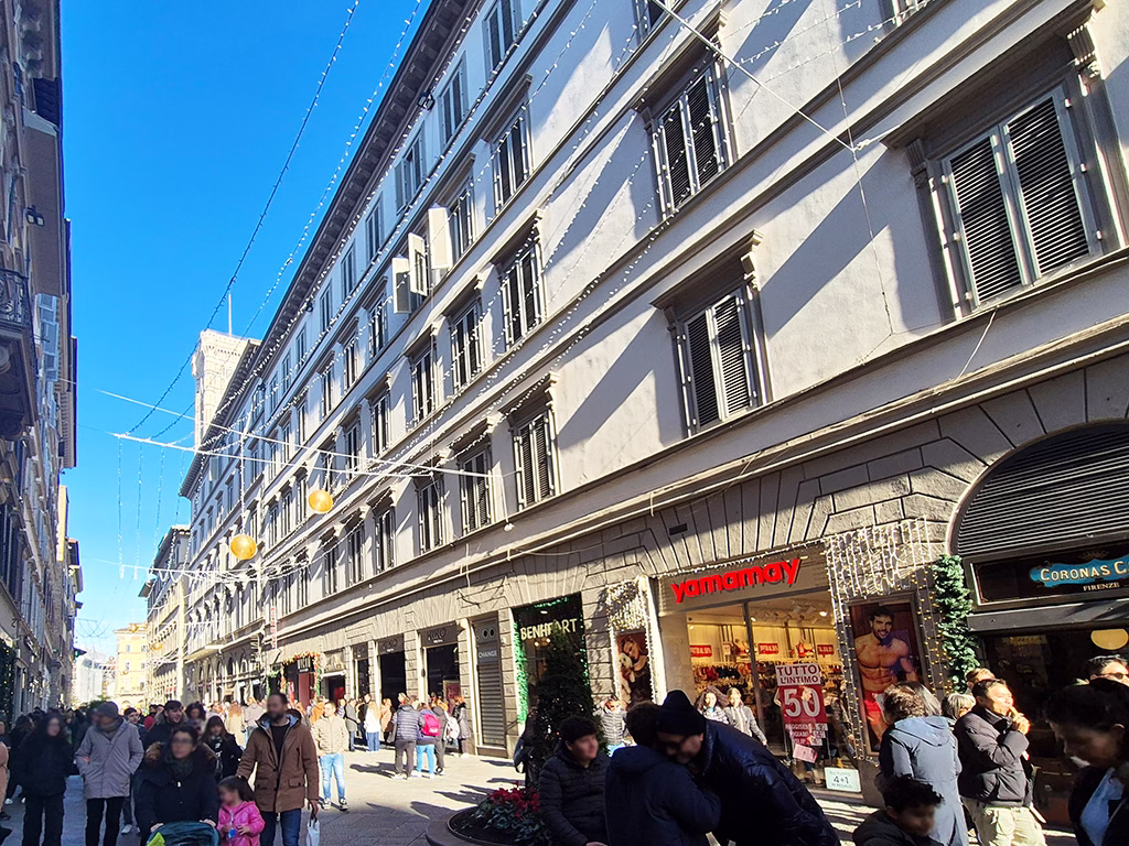 Busy Shopping Crowds in Florence