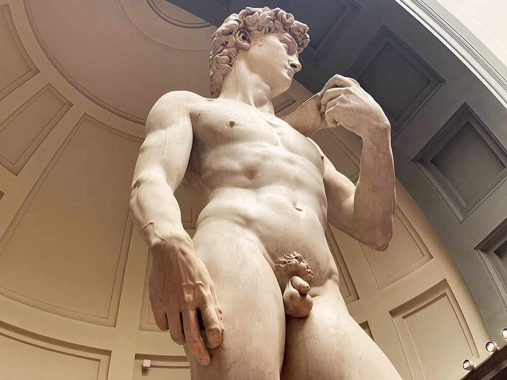 close up of david sculpture