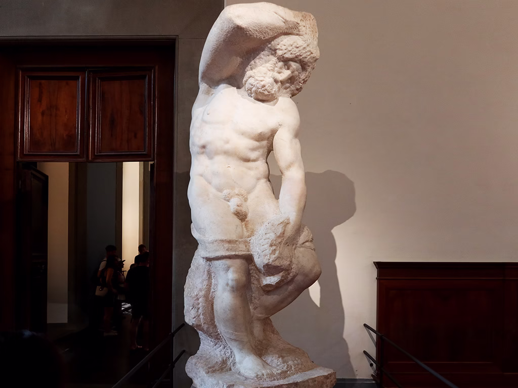Accademia Michelangelo Bearded Slave sculpture