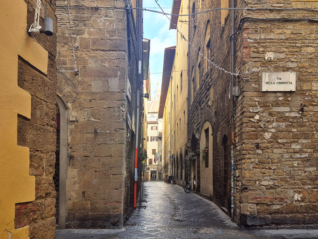 Florence Back Streets with Duomo View in the distance