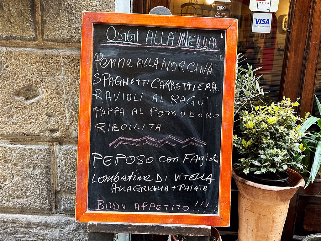 Trattoria Nella Chalkboard Menu