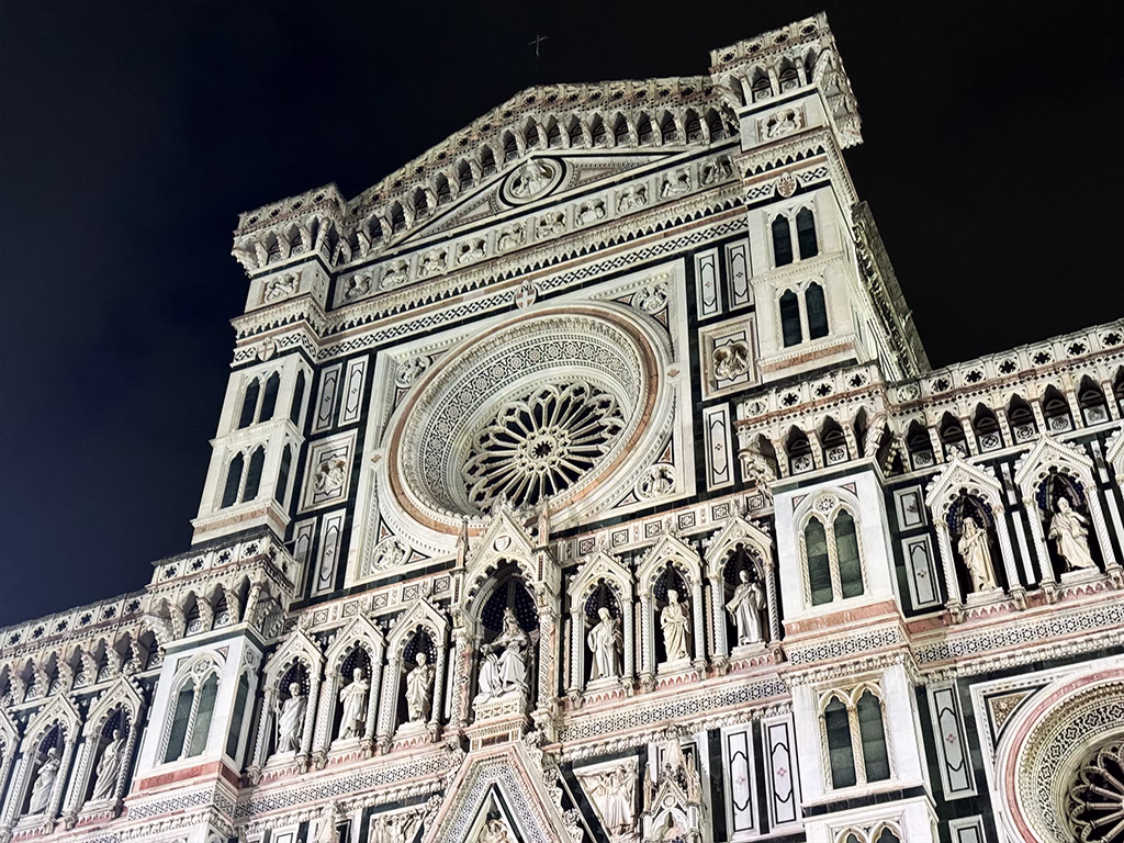 Florence Duomo Close up of the Facade at Night
