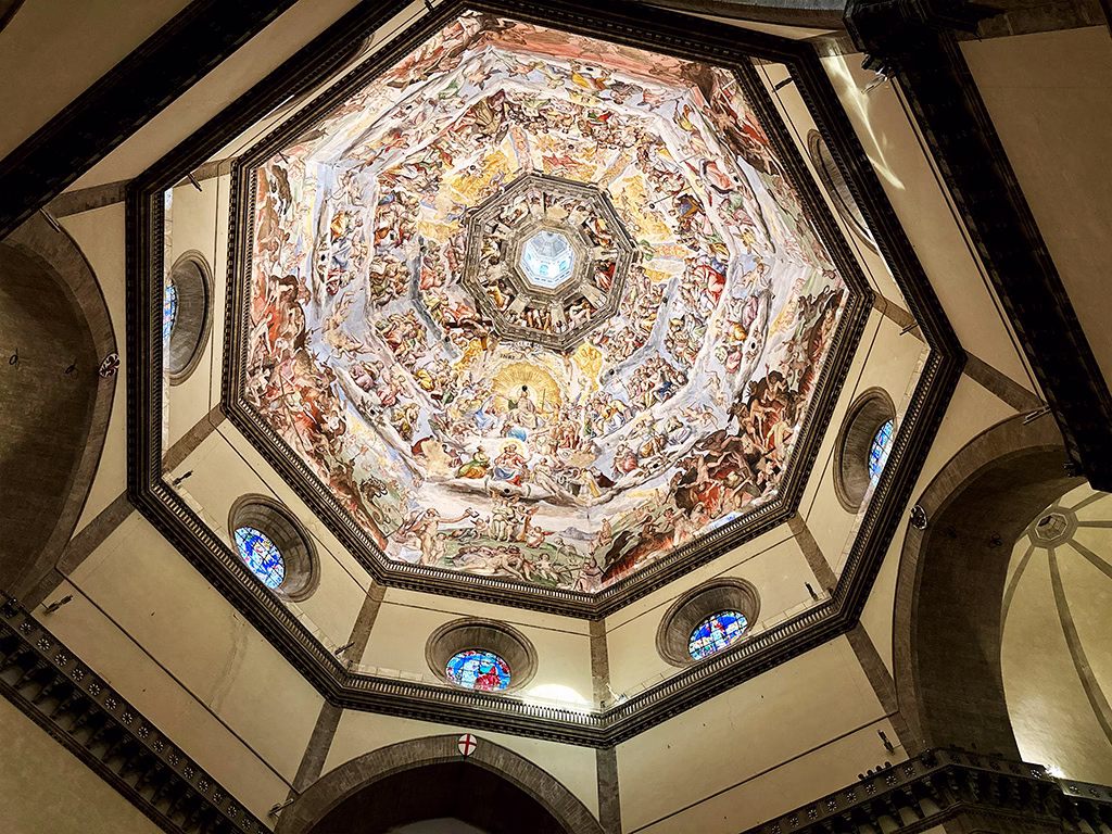 Inside view of the Dome of Florence Duomo Looking Up