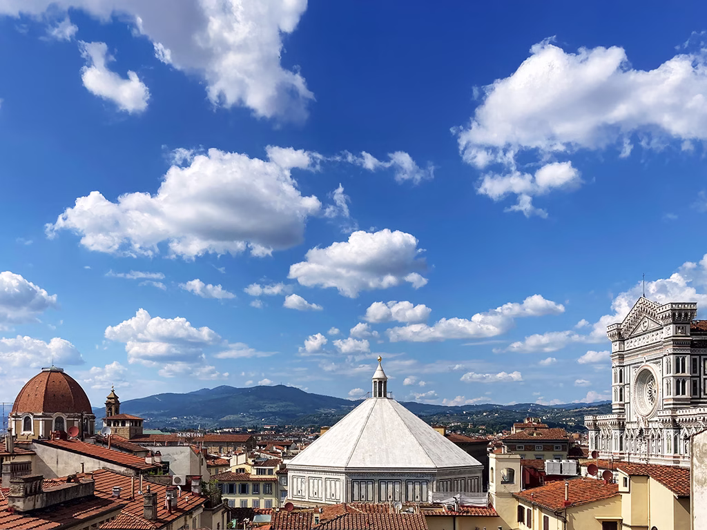 View on Art rooftop bar view of Tuscan Hills