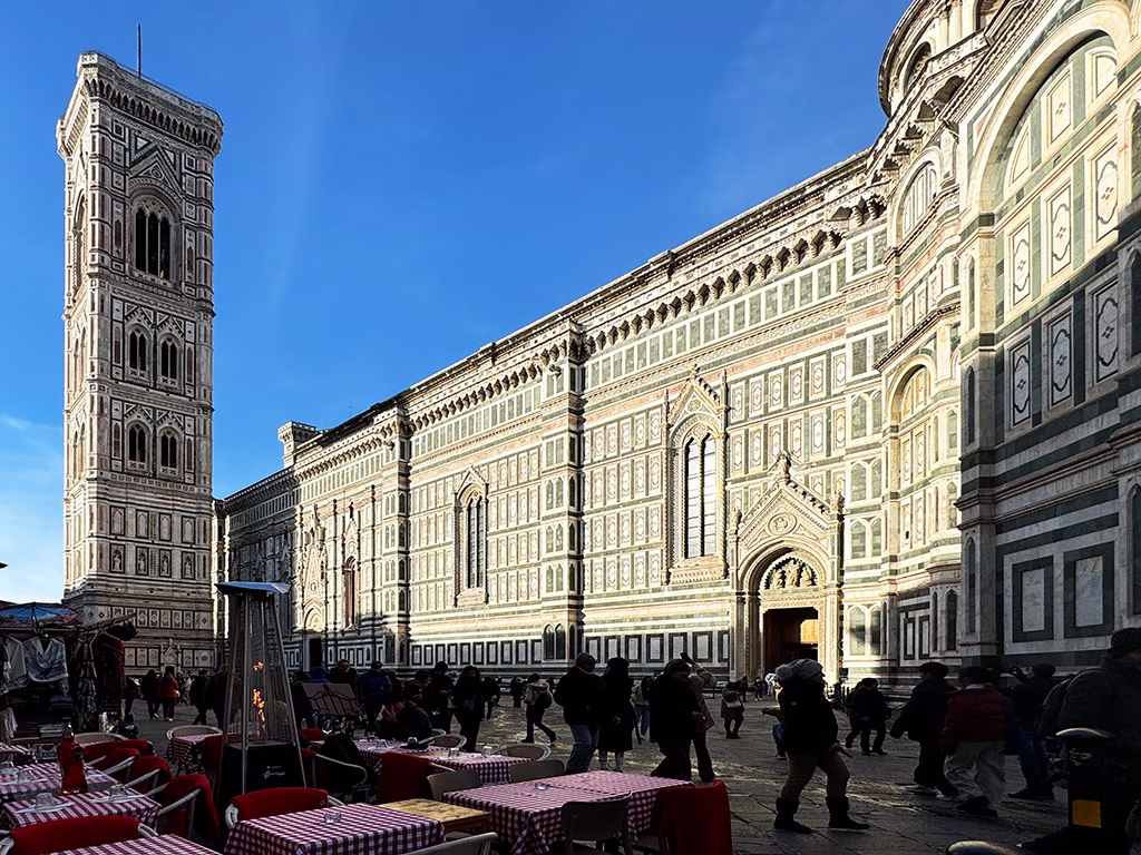 Wide View of the side of the Cathedral and Campanile tower