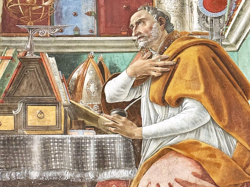 St Augustine Fresco by Botticelli in church of Ognissanti