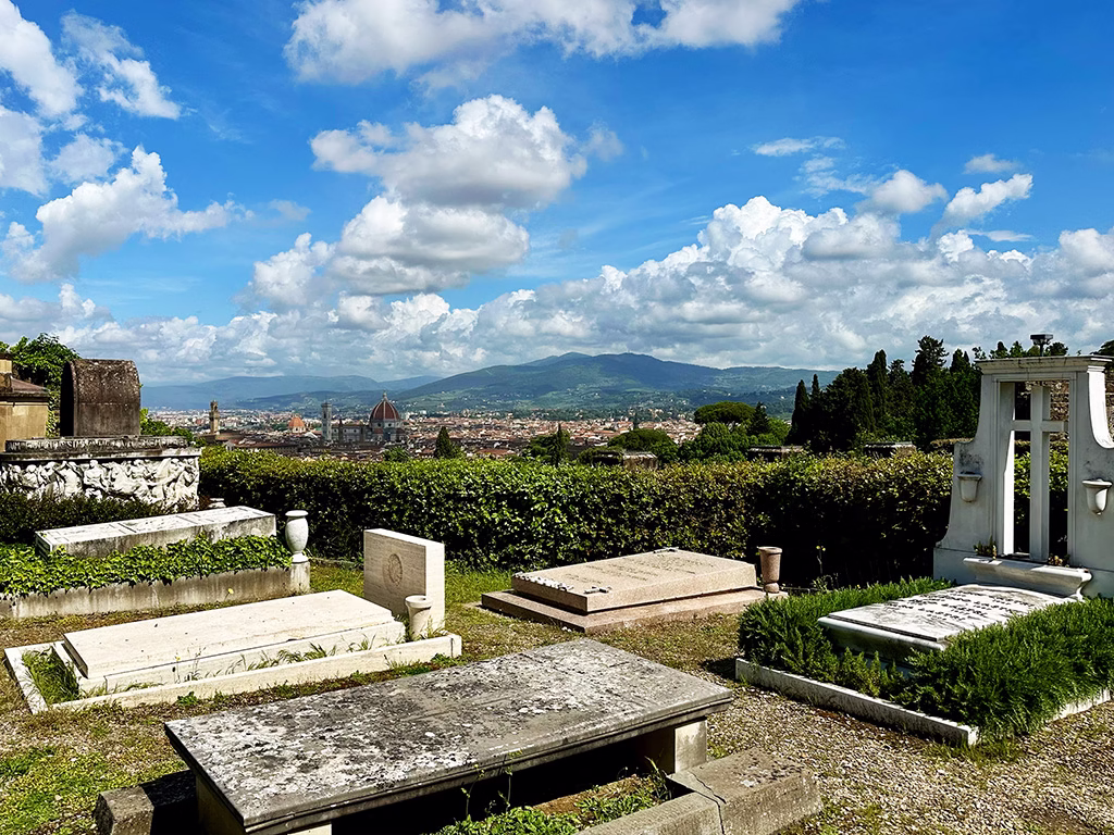 San Miniato al Monte Cemetery and view of city beyond
