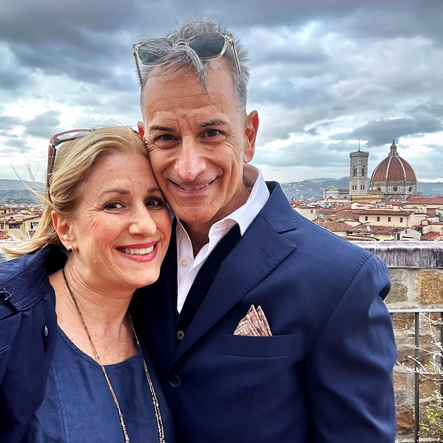 elyssa and alessandro on florence rooftop